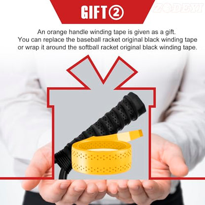Baseball Racket for Fly Balls, Grounders, and Line Drives - Softball/Baseball Fungo Bat for Coaches and Parents to Help with Auxiliary Training - Attach a Racket Bag and Winding Tape - color: Yellow