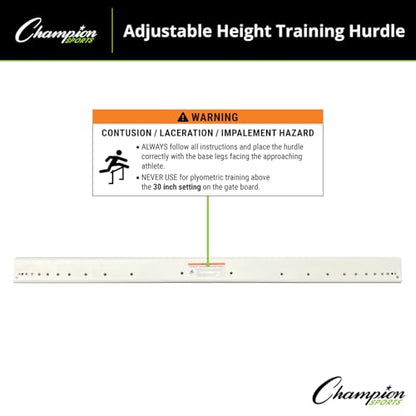 Champion Sports Adjustable Height Training Hurdle, Red