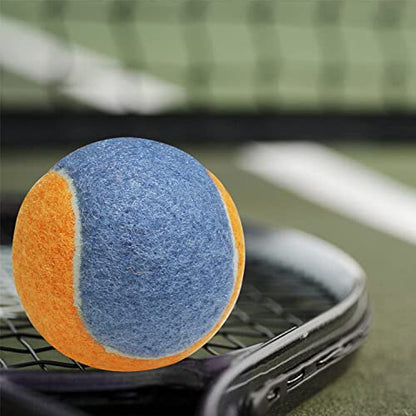 URBEST Tennis Ball 12 Packs Training Tennis Balls Practice Balls for Novice Player, Pet Dog Playing Balls with Mesh Carry Bag - color: Orange-Blue