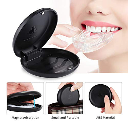 2 Pack Retainer Cases,Solid Orthodontic Retainer Case (Black)