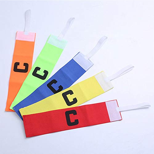 6 Pieces Elastic Soccer Captain Armband Adjustable Football Basketball Player Bands for Adult Youth - color: Yellow