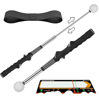 Golf Swing Training Aid - Retractable Grip Trainer with Click Feedback Portable & Right Handed Perfect for Beginners Indoor/Outdoor Use Golf Sure Stance Beginner