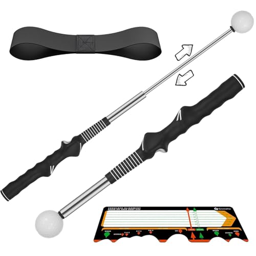 Golf Swing Training Aid - Retractable Grip Trainer with Click Feedback Portable & Right Handed Perfect for Beginners Indoor/Outdoor Use Golf Sure Stance Beginner