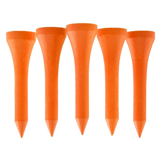 TH Golf 100 PCS Bamboo Golf Tees | Multiple Colours & Sizes | Castle Golf Tees | Standard Golf Tees | Eco Friendly & Sustainable Bamboo Golf Tees - color: 38mm Neon Orange