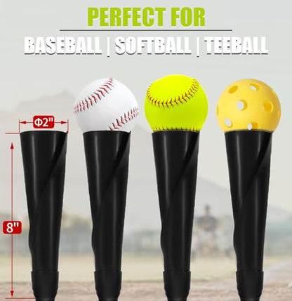 TARUMG Portable Batting Tee for Baseball/Softball, Height Adjustment from 25-47 inches, Heavy Duty Baseball Tee with Detachable Rubber Top, Easy Assembly Hitting Tee for Kids/Youth/Adults - style: Basic&Silver 25“-37”