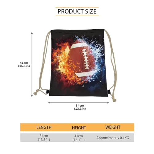 Mumeson Lightweight Crossbody Bag Basketball Bag Backpack Gym Sackpack Shoulder Bag Tote Bag, Fire Water Football Print - color: Fire Water Football Print
