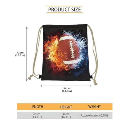 Mumeson Lightweight Crossbody Bag Basketball Bag Backpack Gym Sackpack Shoulder Bag Tote Bag, Fire Water Football Print - color: Fire Water Football Print