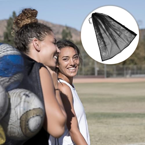 Large Capacity Sports Ball Bag Mesh Drawstring Outdoor Basketball Volleyball Carrier with Single Shoulder Strap for Team Training and Game Storage
