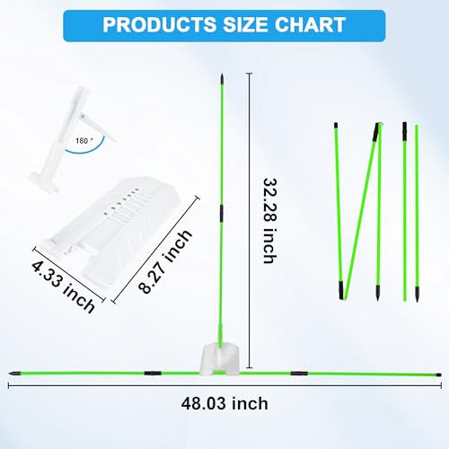 Golf Swing Plane Trainer - Alignment Stick Holder Set, Professional Golf Training Aids for Swing Path, Posture & Aiming, Golf Practice Accessories - color: Green