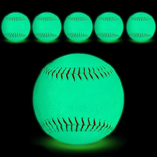Baseballs, Practice Baseballs, Baseball for Youth Teenager/Adults Players Training Ball, Safe Throwing for Indoor/Outdoor, Batting Practice - color: Glow in The Dark Box of 6