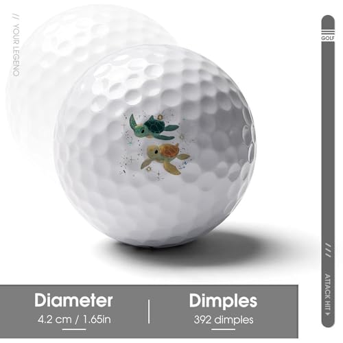 Space Turtle Practice Golf Balls Realistic Feel Long Lasting Limited Flight for Indoor Outdoor Training