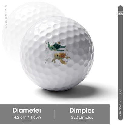 Space Turtle Practice Golf Balls Realistic Feel Long Lasting Limited Flight for Indoor Outdoor Training