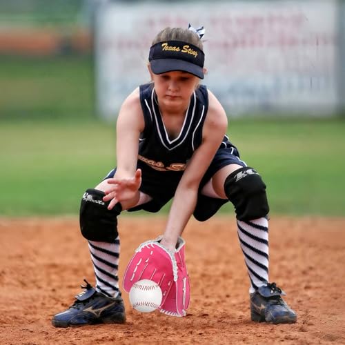 Baseball Glove + Ball Sets, Softball Glove, Baseball Mitt, 10.5''-12.5'' for Youth/Adult Training and Beginner Play, Synthetic Leather Softball Mitt - color: Rose red, size: 10.5"