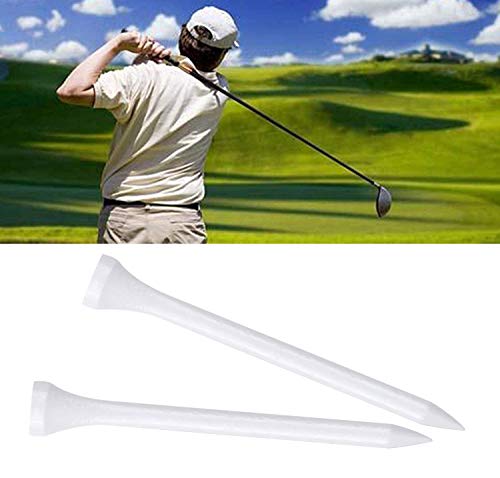 Wooden Golf Tees 3-1/4", 2-3/4", 1-1/2" Available,100 Count (Natural Color, White, Black, Blue, Red, Pink) - color: White, size: 2 3/4 inch
