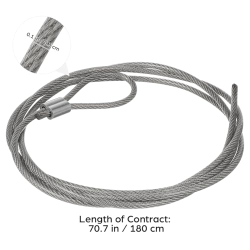 KESYOO Basketball Net Replacement Wire: Plastic-Coated Steel Cable for Outdoor Rim - Hoop String Cord with Aluminum Buckle 70.86 Inch