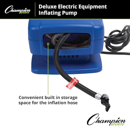 Champion Sports Electric Ball Inflator – Quiet High-PSI Air Compressor & Ball Pump for Sports Balls, 110–120V AC - size: 1/4 HP - 125 PSI (Deluxe)