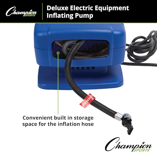 Champion Sports Electric Ball Inflator – Quiet High-PSI Air Compressor & Ball Pump for Sports Balls, 110–120V AC - size: 1/4 HP - 125 PSI (Deluxe)