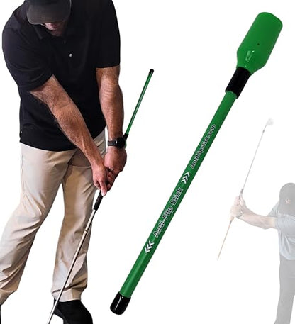 Anti-Flip Stick® Golf Training Swing Aid | Improve Impact & Swing Plane | Chipping Training Aid | Stop Casting & Flipping - color: Large Grips (Green 14" - Cap 1.09), size: 14" Length - Cap Inner Diameter 1.09