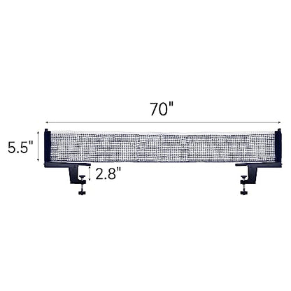 Table Tennis Post and Net Set 70" Length Easy Assemble Ping Pong Net Set