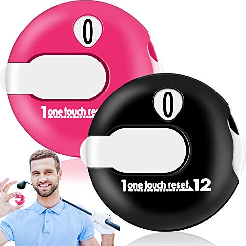 Weewooday 1.2 Inch Golf Score Counter for Women Men Mini Golf Stroke Counter Scoring Keeper up to 12 Shot to Scorekeeper Glove in(Black and Pink) - color: Black and Pink
