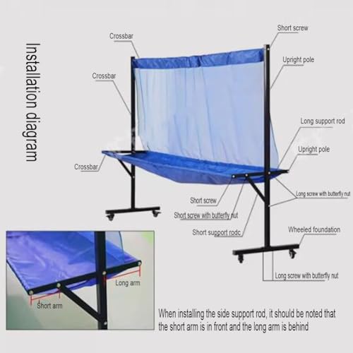 Table Tennis Ball Catch Net Table Tennis Nets, Movable Ping Pong Practice Net Multi-Ball Rack Nets for Multi-Ball Drills Or Robot Serve Launcher Practice Recreational A,Blue-a-210x50x142cm - size: a