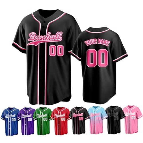 Custom Baseball Jersey Personalized Stitched Family Team Name Number Shirts Uniforms for Women Men Youth Kids - color: Black-17