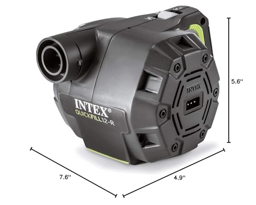 INTEX QuickFill Electric Air Pump: Inflates and Deflates Air Mattresses, Inflatable Kayaks, Boats, Toys - size: 23.0CFM, style: Rechargeable - Wall + Car Plug