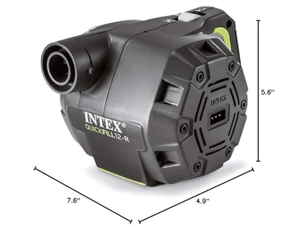INTEX QuickFill Electric Air Pump: Inflates and Deflates Air Mattresses, Inflatable Kayaks, Boats, Toys - size: 23.0CFM, style: Rechargeable - Wall + Car Plug