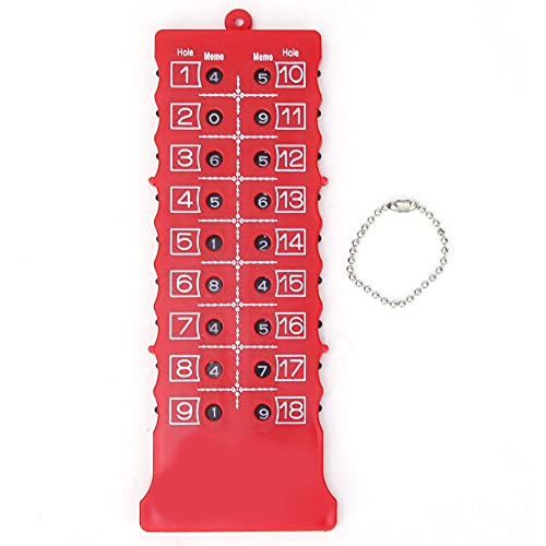 Golf Scoreboard Portable 18 Holes Counter Stroke Tracker for Training Black ABS Material - color: Bar Scorer (beaded) red