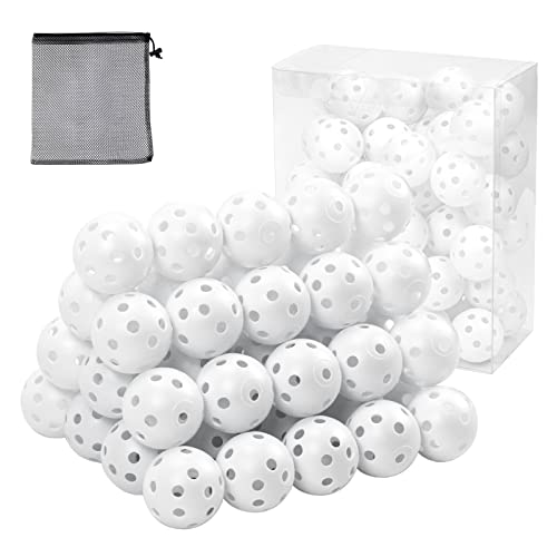 Plastic Golf Balls Practice Limited Flight Golf Training Ball Hollow Swing Practice Indoor Golf Balls with Mesh Drawstring Bag for Backyard Driving Range or Outdoor - color: H02