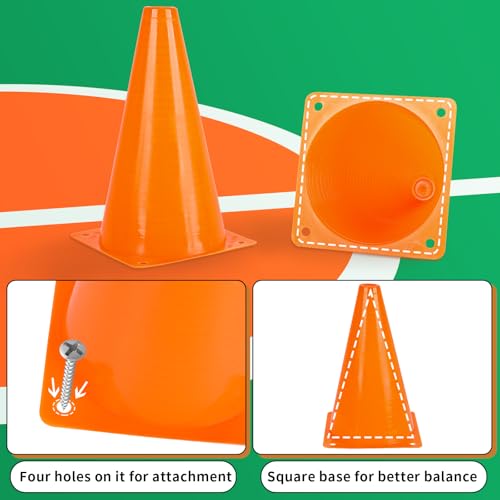 Soccer Cones 12/24 Pack with Mesh Bag-Traffic Cones for Field Marker Agility-Soccer, Skating, Football, Basketball, Indoor and Outdoor Games