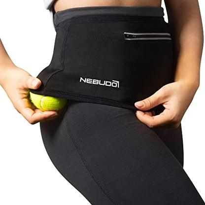 Nebudo Tennis Ball Band Holder Pickleball Tennis Balls Pickleballs Holding Accessory for Women Skirt Men Waist Hip Bags Accessories - size: XL: 41"-45" Flexible Waist