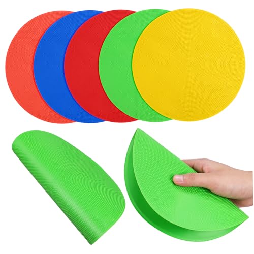 VICASKY 5Pcs Soccer Training Spot Markers Durable Flat Pads Bright Colors for Agility Drills Pe Equipment for Gym and Field Use for Sports Training Sessions