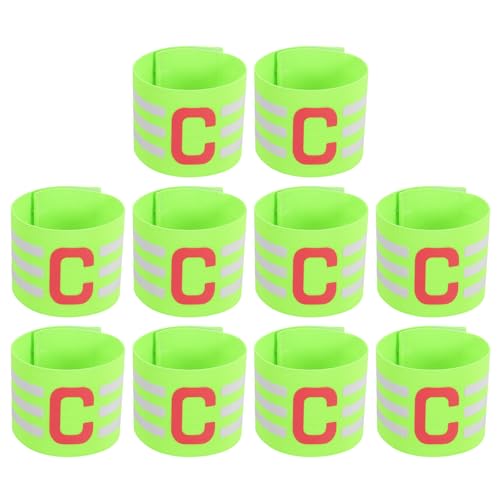 MECCANIXITY Soccer Captain Armband, Nylon Captain Arm Band for Soccer Elastic Captain C Arm Band Sports Captain Armbands for Football Team Training Youth & Adult - color: Green