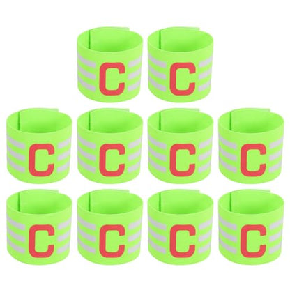 MECCANIXITY Soccer Captain Armband, Nylon Captain Arm Band for Soccer Elastic Captain C Arm Band Sports Captain Armbands for Football Team Training Youth & Adult - color: Green
