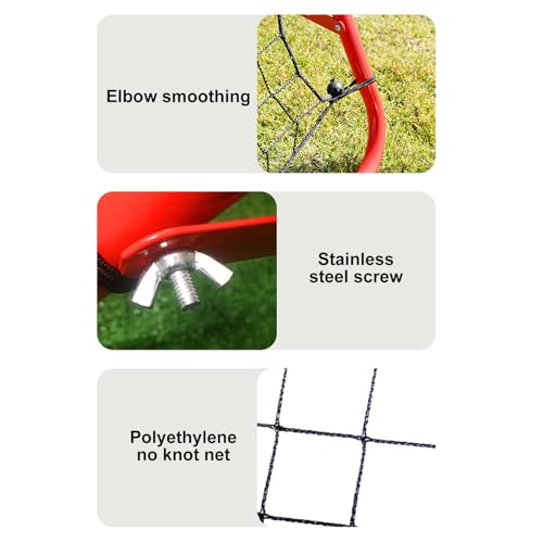Soccer/Baseball/Volleyball Rebounder Net, 3.3×3.3ft Bounce Back Net Kickback Trainer, Rebound Net Adjustable Practice Target Pitchback Net for Backyard Training Equipment Gift for Kids & Adults