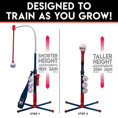 Franklin Sports Grow-with-Me Kids Baseball Batting Tee + Stand Set for Youth + Toddlers - Youth Baseball, Softball + Teeball Hitting Tee Set for Boys + Girls - style: Grow With Me Tee - MLB Baseball