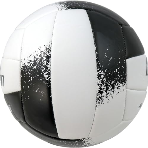 Baden | Match Point | Cushioned Synthetic Leather | Outdoor Recreation Backyard Volleyball + College Camp Ball | Official Size 5 - color: Black/White