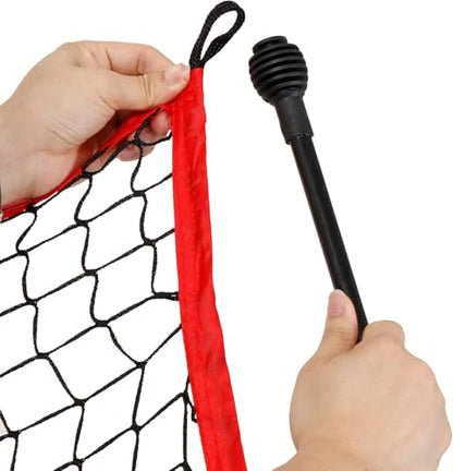 7x7ft Baseball Softball Practice Net, Portable Baseball Training Net w/Carrying Bag, Strike Zone Target for Batting Catching Pitching Hitting, for All Skill Levels - style: Baseball Net with Pro Strike Zone