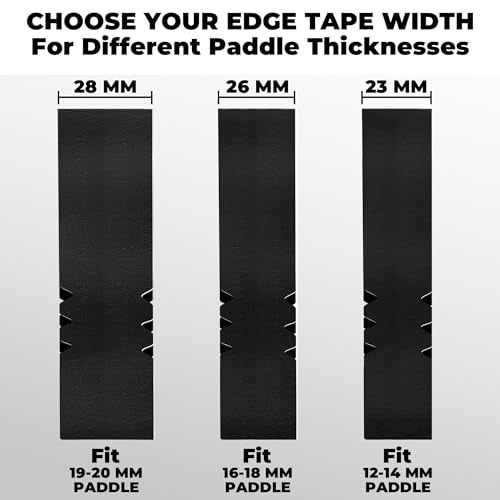 Pickleball Edge Guard Tape – Pickle Ball Paddle Edge Protection Tape 3 Pack, Paddle Head Edge Guard for 12MM to 20MM Rackets, Fits Perfectly Curved Edge, Easy Application, No Wrinkling - color: black, size: 16mm Paddle