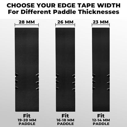 Pickleball Edge Guard Tape – Pickle Ball Paddle Edge Protection Tape 3 Pack, Paddle Head Edge Guard for 12MM to 20MM Rackets, Fits Perfectly Curved Edge, Easy Application, No Wrinkling - color: black, size: 16mm Paddle
