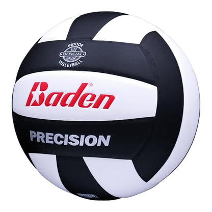Baden | Precision | Official Size + Weight Entry Level Youth Indoor Volleyball | PU Composite, Extra Foam Backing, Reduce Sting - color: Black