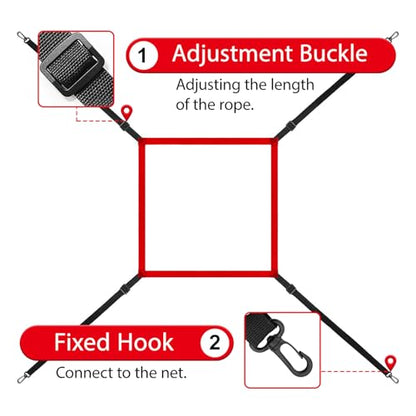 7x7 FT Baseball Net, Baseball & Softball Training net with Batting Tee, Strike Zone & Circular Target and Weighted Ball, Portable Design with Compact Storage