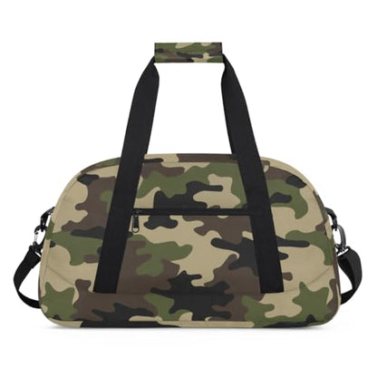 Camo Kids Duffel Bag for Boys, Camouflage Sports Gym Bag Overnight Travel Weekender Bags Lightweight Carry On Sleepovers Bag for School Practice Gymnastics - color: Camo