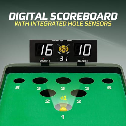 Izzo Golf Putter Clash Electronic Putting Game – Digital Scoreboard & 4 Game Modes, Indoor Outdoor Golf Game for Adults, 11 ft Putting Green Mat, Golf Gifts for Men, Putter & Balls Included