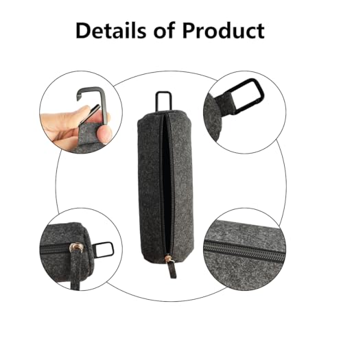 2Pcs Pickleballs Holder Bag with Metal Hook, Portable Tennis Ball Storage Bag, Pickleballs Training Equipment, Grey, Small to Medium