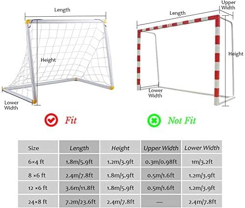 TOPINCN Soccer Net Soccer Goal Nets Sports Replacement for Lacrosse and Soccer,12X6foot