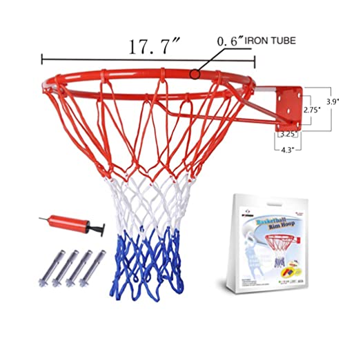 FixtureDisplays Wall Mount Basketball Rim Hoop Basketball Hoop Basketball Goal 17.8" Diameter Wall Mount Plate 2.75X3.25" Mount Position 16937