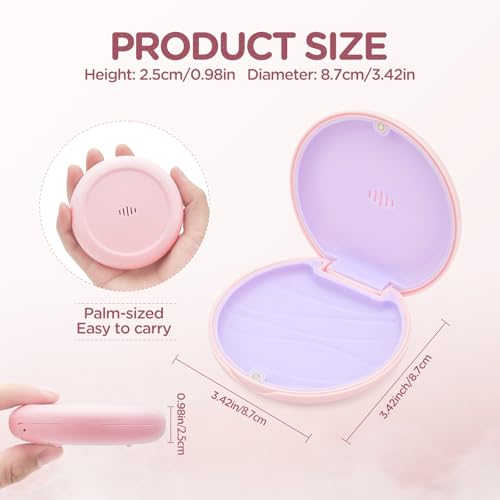 2 Pack Retainer Case Ultra-slim Aligner Case with Vent Holes Removable Inner Tray Silicone for Easy Cleaning (2Pack Pink Purple) - color: 2Pack Pink Purple