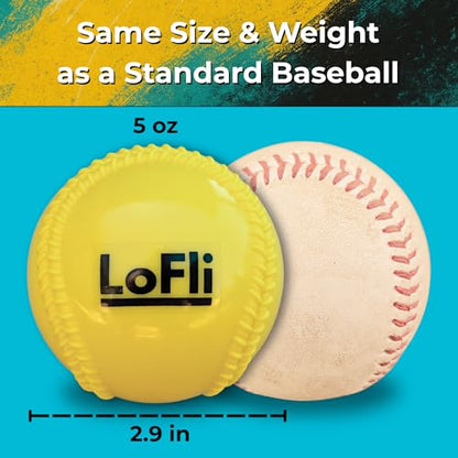 LoFli Limited-Flight Training Baseballs - Regulation Size & Weight, Soft, Safe & Durable - Indoor & Outdoor Practice for Kids & Adults - Yellow